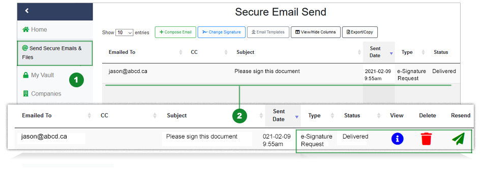 Online Email Dashboard